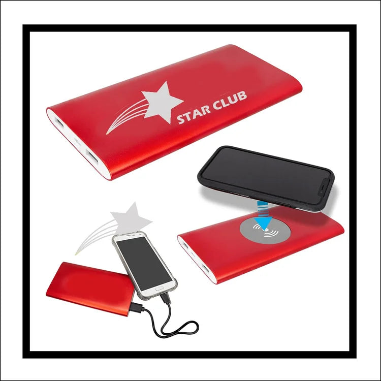 8000MAH Power Bank & Wireless Charger w/USB Power Cord